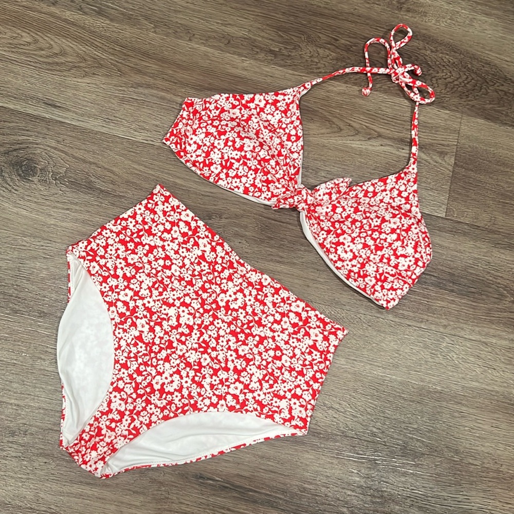 Women’s two piece high waisted bathing suit